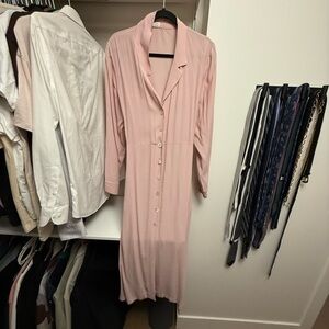 Wilfred Elegant Pink Button-Up Dress
